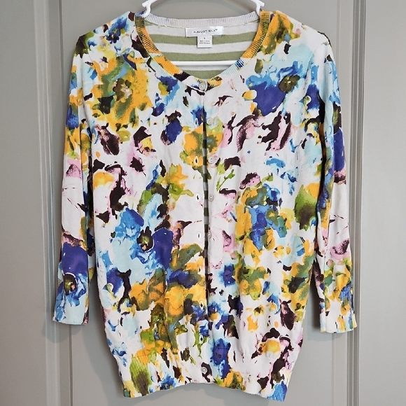 august silk Sweaters - August Silk Floral Medium Cardigan